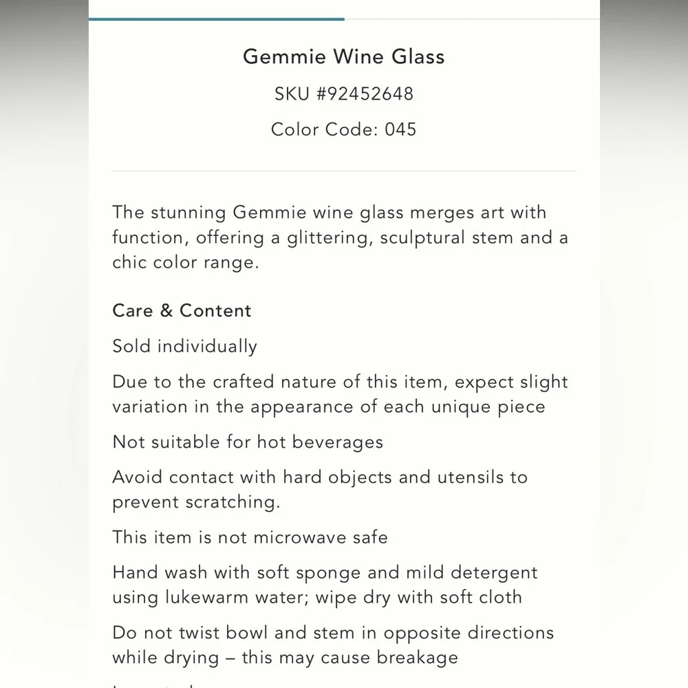 Gemmie Cut Glass Blue and Green Goblet set of 4